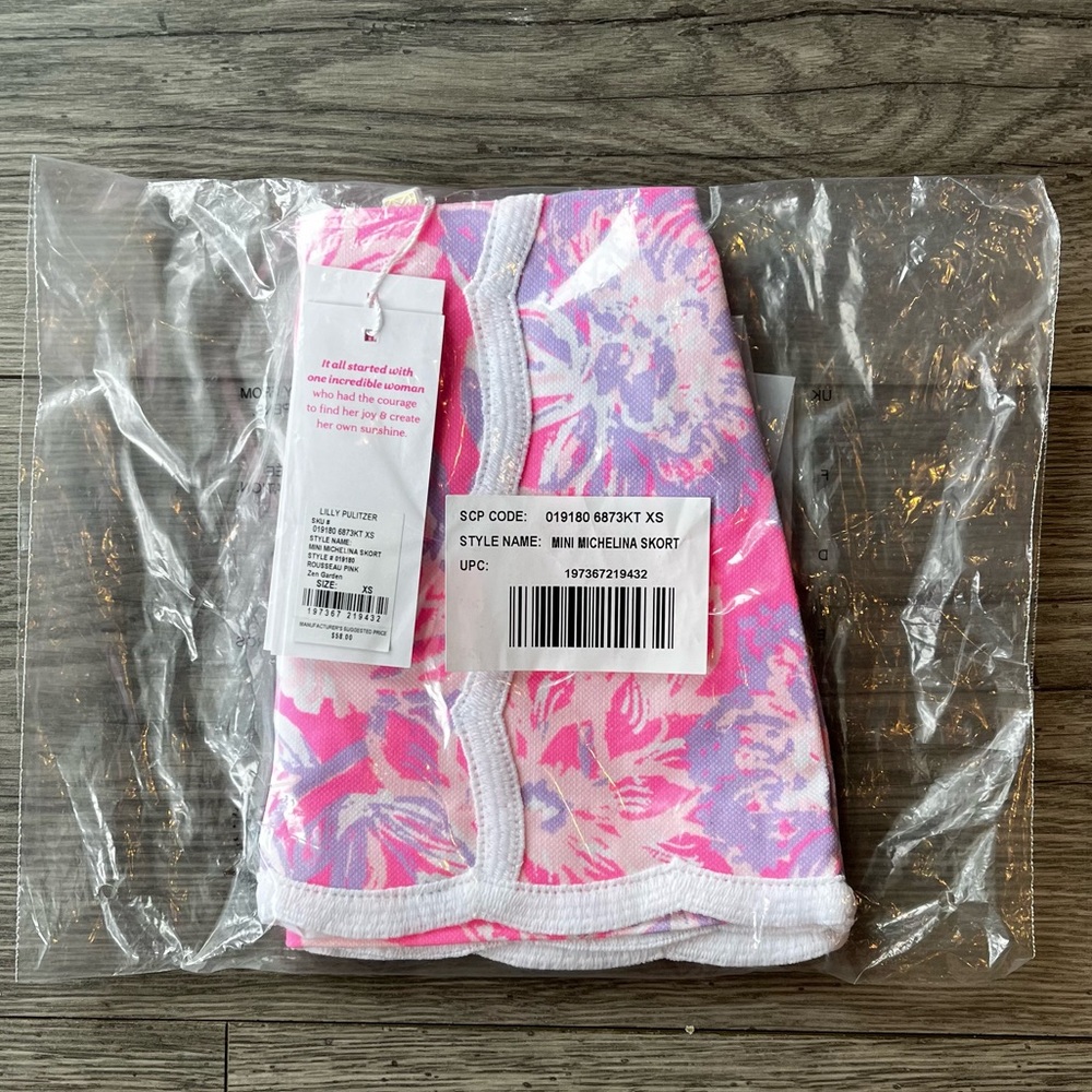 Lilly Pulitzer Girls Mini Michelina Skort Rousseau Pink Zen Garden XS 2T/3T NWT - Picture 8 of 9